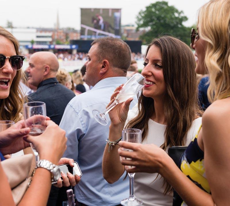 Group of ladies drinking champagne.