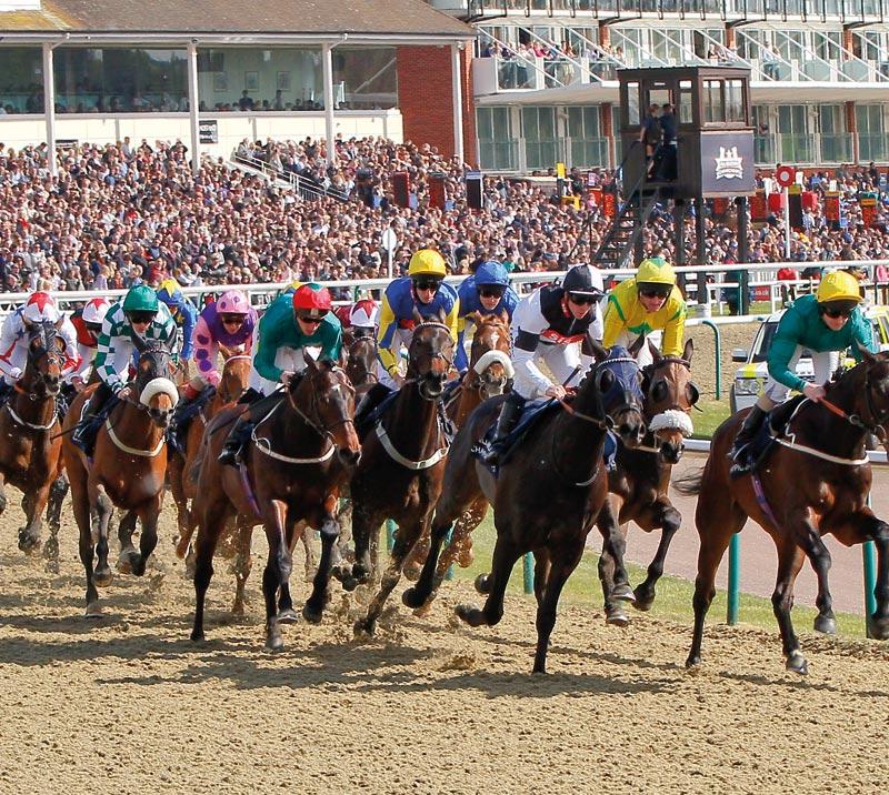 Racing action at Lingfield Park